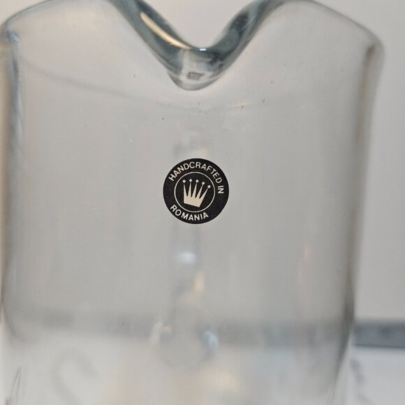 Vintage Colony Handmade and Handcut Crystal Etched Swan Pitcher 44oz - Picture 3 of 13